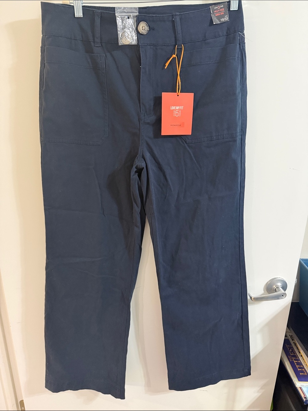 one 5 one Navy Straight Women's Chinos